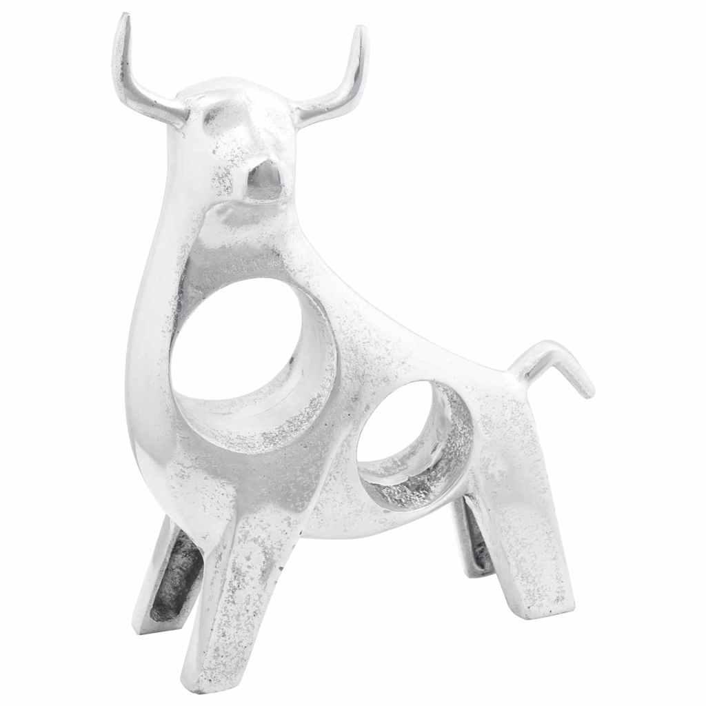 Tjurskulptur Silver 22 x 9,5 x 34 cm Aluminium