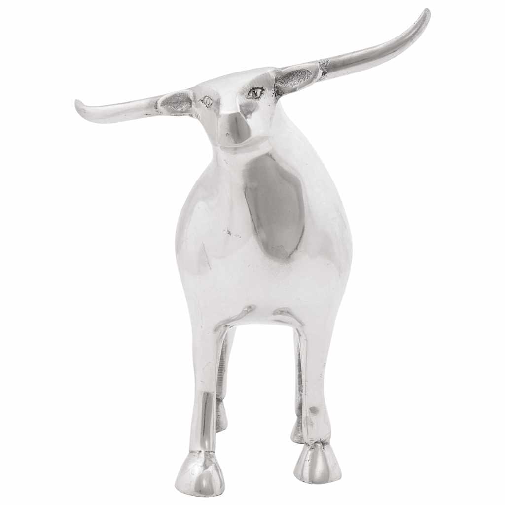 Tjurskulptur Silver 20 x 17 x 23 cm Aluminium