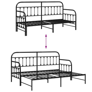 Dagbäddram Svart 75 x 190 cm Pulverlackerat stål