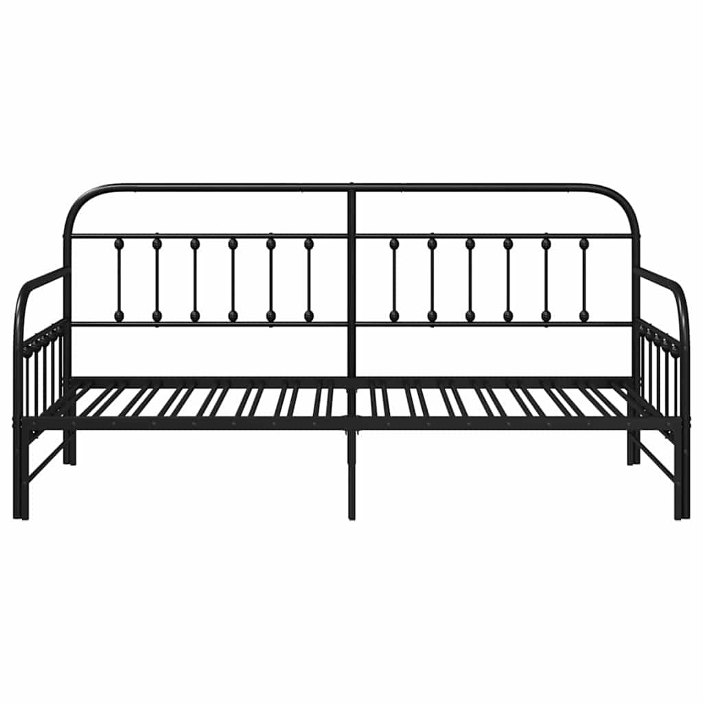 Dagbäddram Svart 90 x 190 cm Pulverlackerat stål