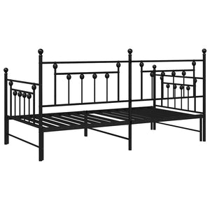 Dagbäddram med huvudgavel Svart 107 x 203 cm Stål