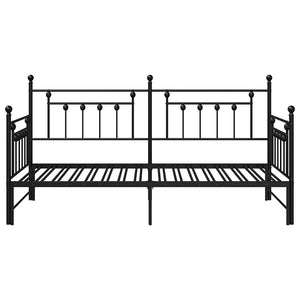 Dagbäddram med huvudgavel Svart 107 x 203 cm Stål