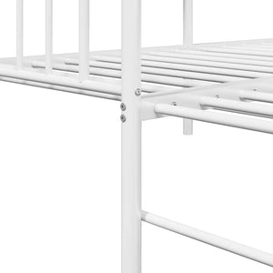 Dagbäddram med huvudgavel Vit 75 x 190 cm Stål