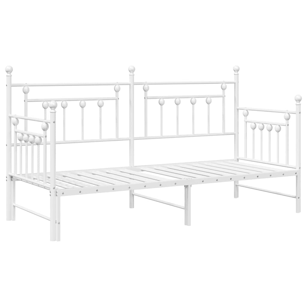 Dagbäddram med huvudgavel Vit 80 x 200 cm Stål