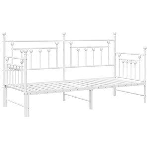 Dagbäddram med huvudgavel Vit 80 x 200 cm Stål