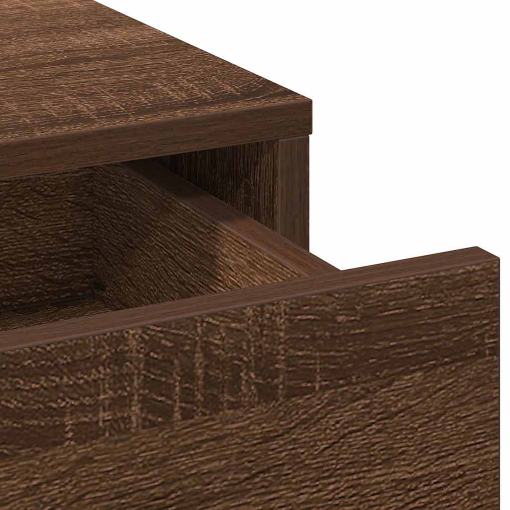Smyckebord med låda Brun Ek 78,5 x 41 x 135 cm Konstruerat trä