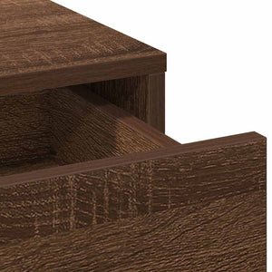 Smyckebord med låda Brun Ek 78,5 x 41 x 135 cm Konstruerat trä