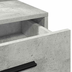 Smyckebord med låda Betonggrå 79 x 41 x 135 cm Konstruerat trä