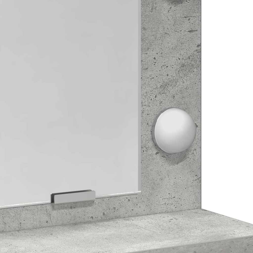 Smyckebord med låda Betonggrå 79 x 41 x 135 cm Konstruerat trä