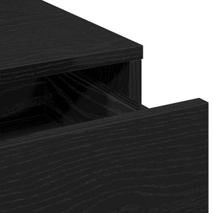 Smyckebord med låda Svart Ek 50 x 41 x 140 cm Konstruerat trä