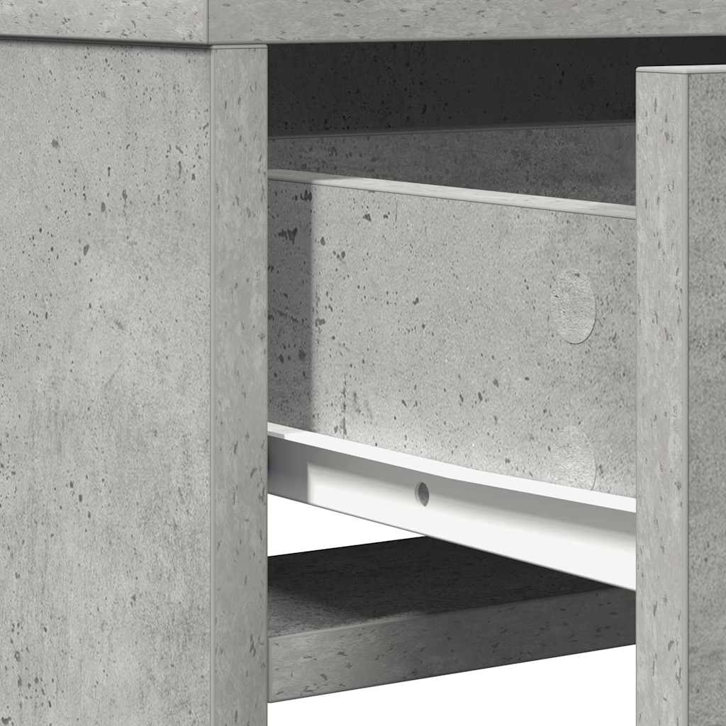 Smyckebord med låda Betonggrå 50 x 41 x 140 cm Konstruerat trä