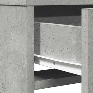 Smyckebord med låda Betonggrå 50 x 41 x 140 cm Konstruerat trä