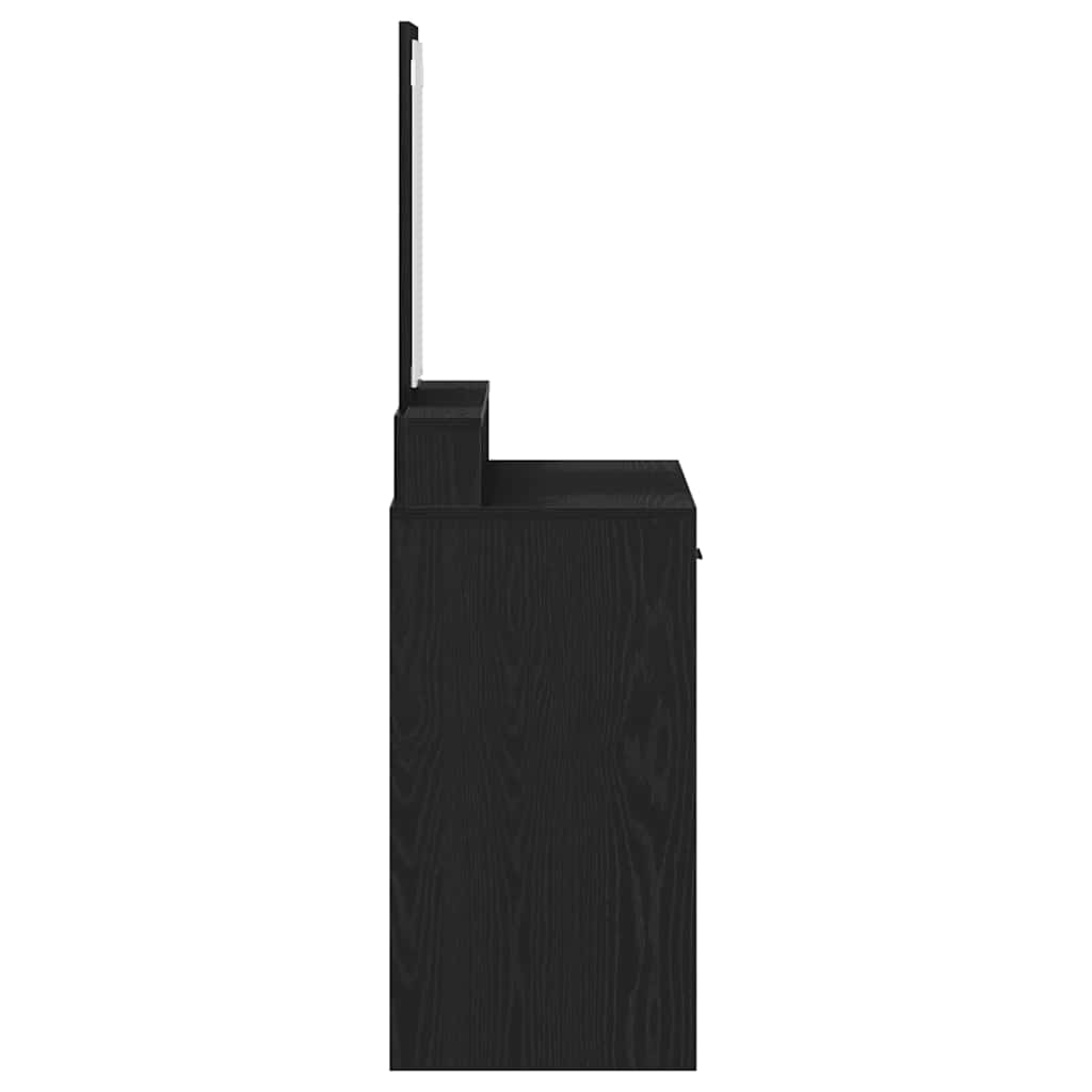 Smyckebord med låda Svart Ek 79 x 41 x 140 cm Konstruerat trä