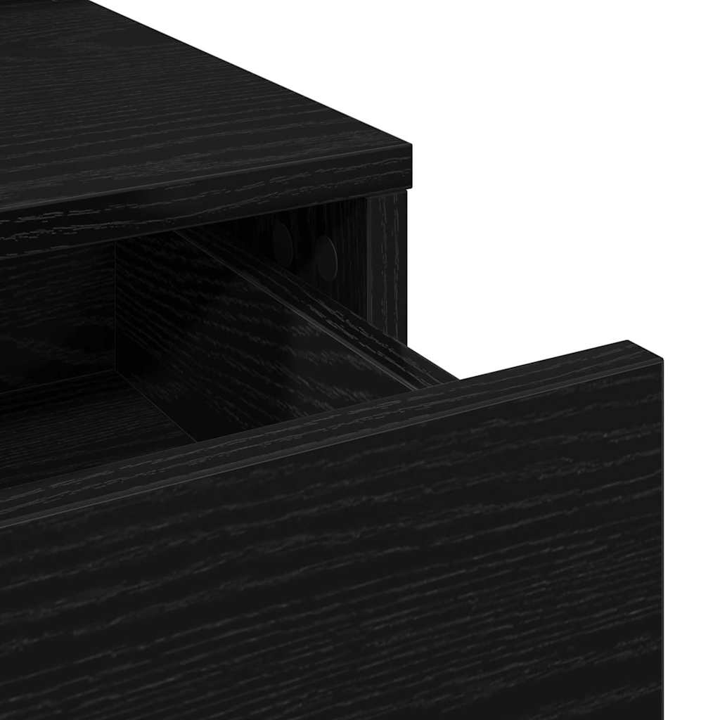Smyckebord med låda Svart 50 x 41 x 140 cm Konstruerat trä