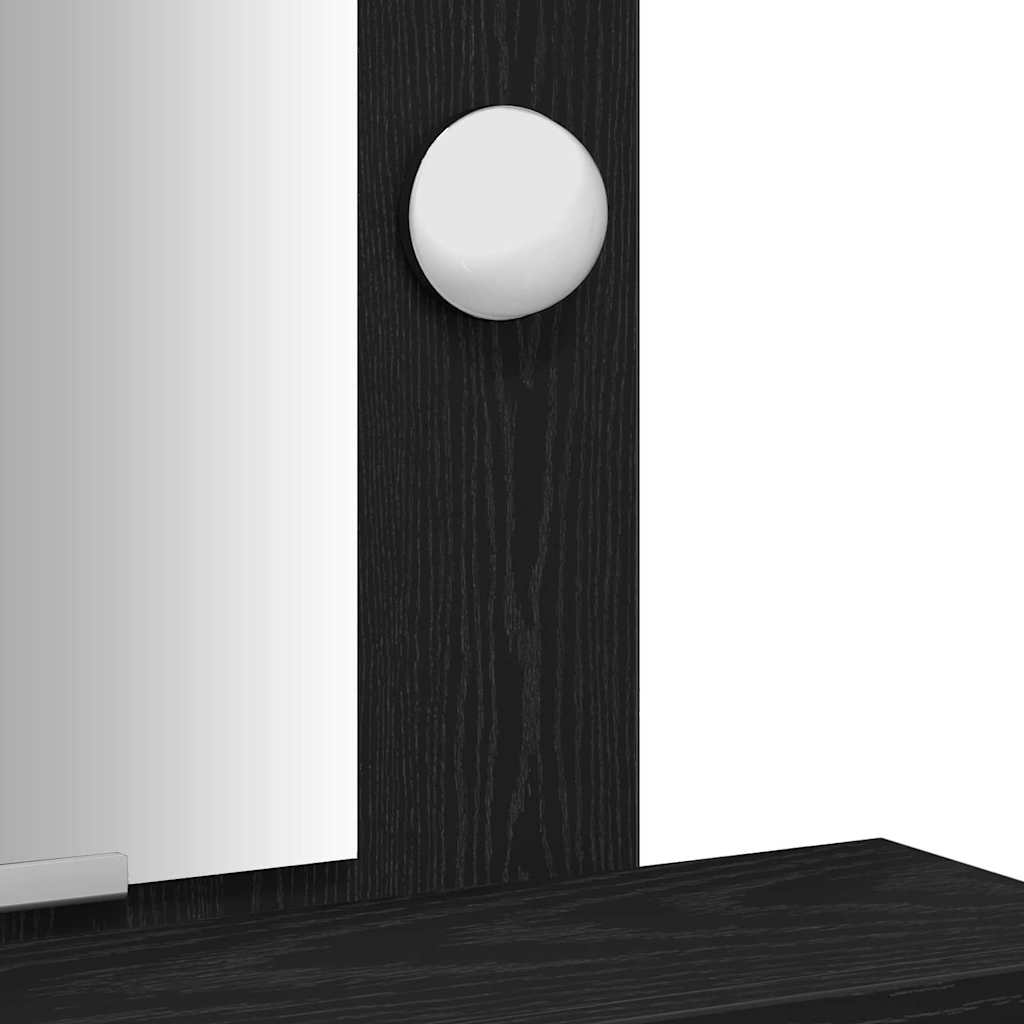 Smyckebord med låda Svart 50 x 41 x 140 cm Konstruerat trä