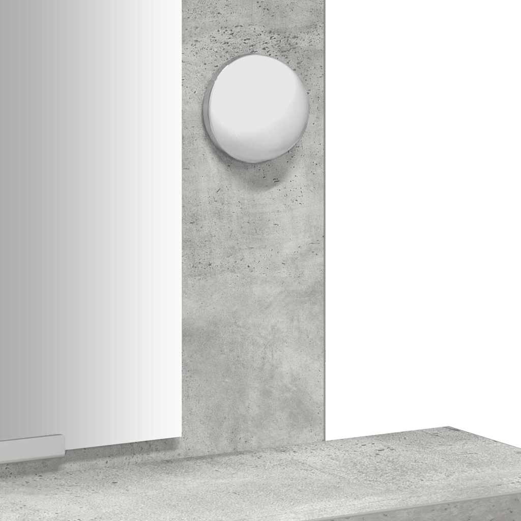 Smyckebord med låda Grå 50 x 41 x 140 cm Konstruerat trä