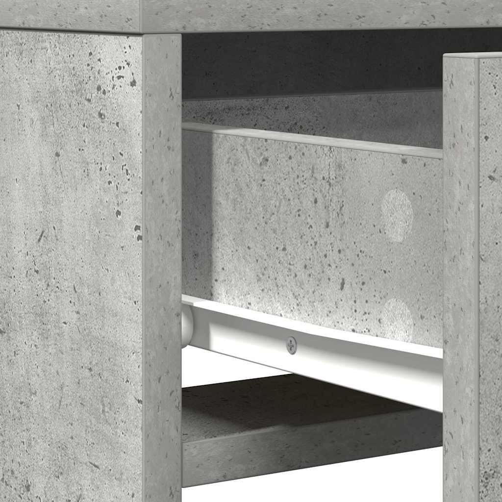 Smyckebord med låda Grå 50 x 41 x 140 cm Konstruerat trä