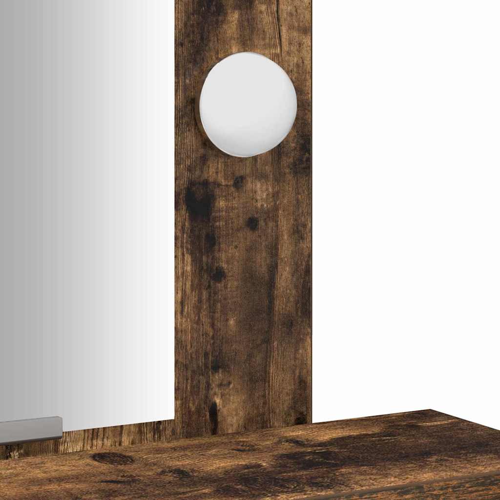 Smyckebord med låda Brun 50 x 41 x 140 cm Konstruerat trä