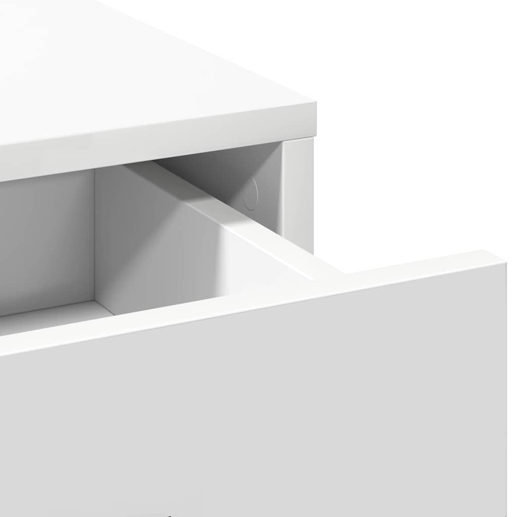 Smyckebord med låda Vit 79 x 41 x 140 cm Konstruerat trä