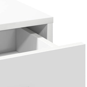 Smyckebord med låda Vit 79 x 41 x 140 cm Konstruerat trä