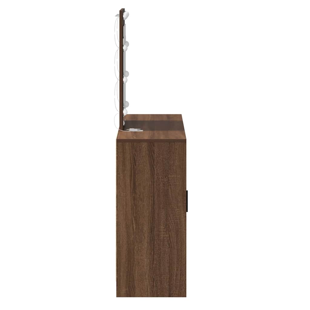 Smyckebord med lagring Brun 102 x 33 x 135 cm Konstruerat trä