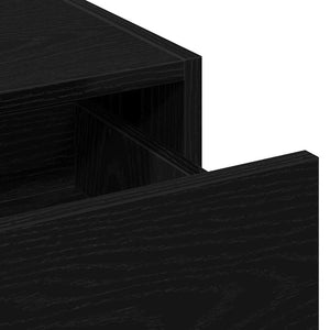 Smyckebord med låda Svart 60 x 40 x 70 cm Konstruerat trä