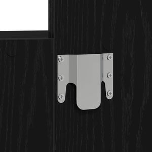 Smyckebord med låda Svart 60 x 40 x 70 cm Konstruerat trä