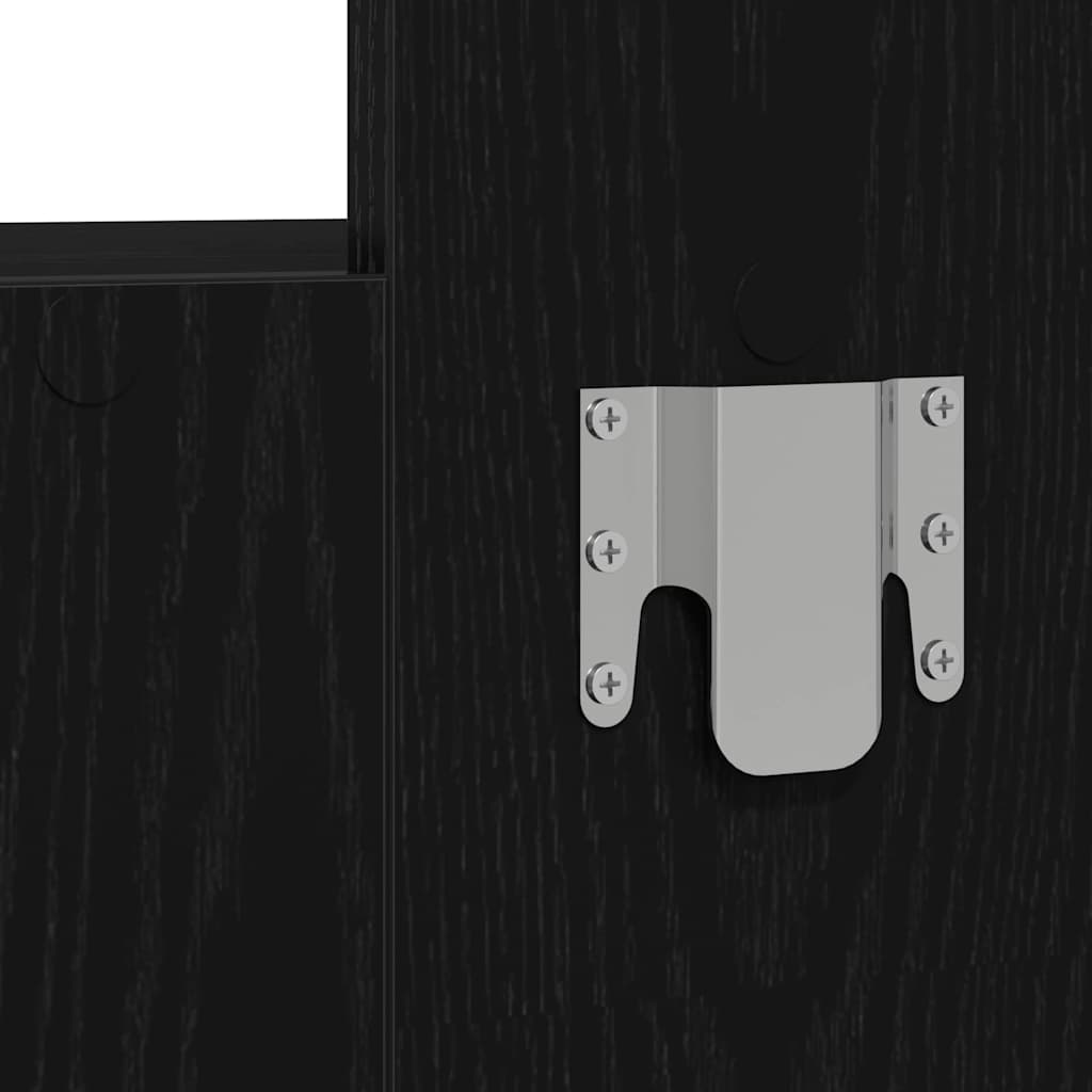 Smyckebord med låda Svart 83 x 40 x 70 cm Konstruerat trä