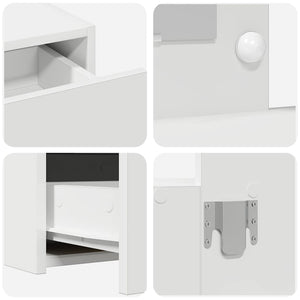 Smyckebord med låda Vit 100 x 40 x 70 cm Konstruerat trä