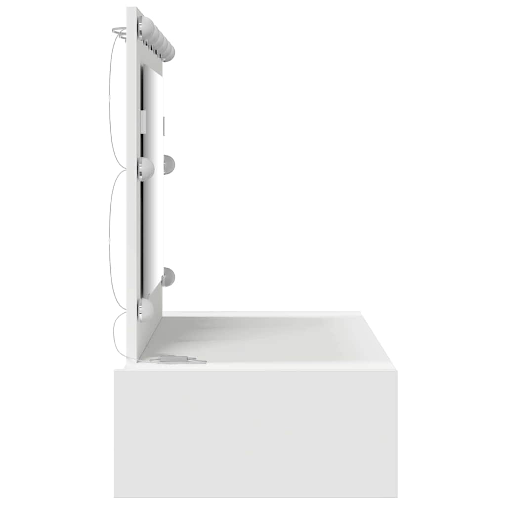 Smyckebord med låda Vit 100 x 40 x 70 cm Konstruerat trä