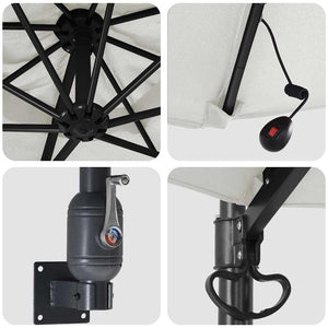 Trädgårdsparasol Sand 248 x 248 x 148 cm Polyester och Stål