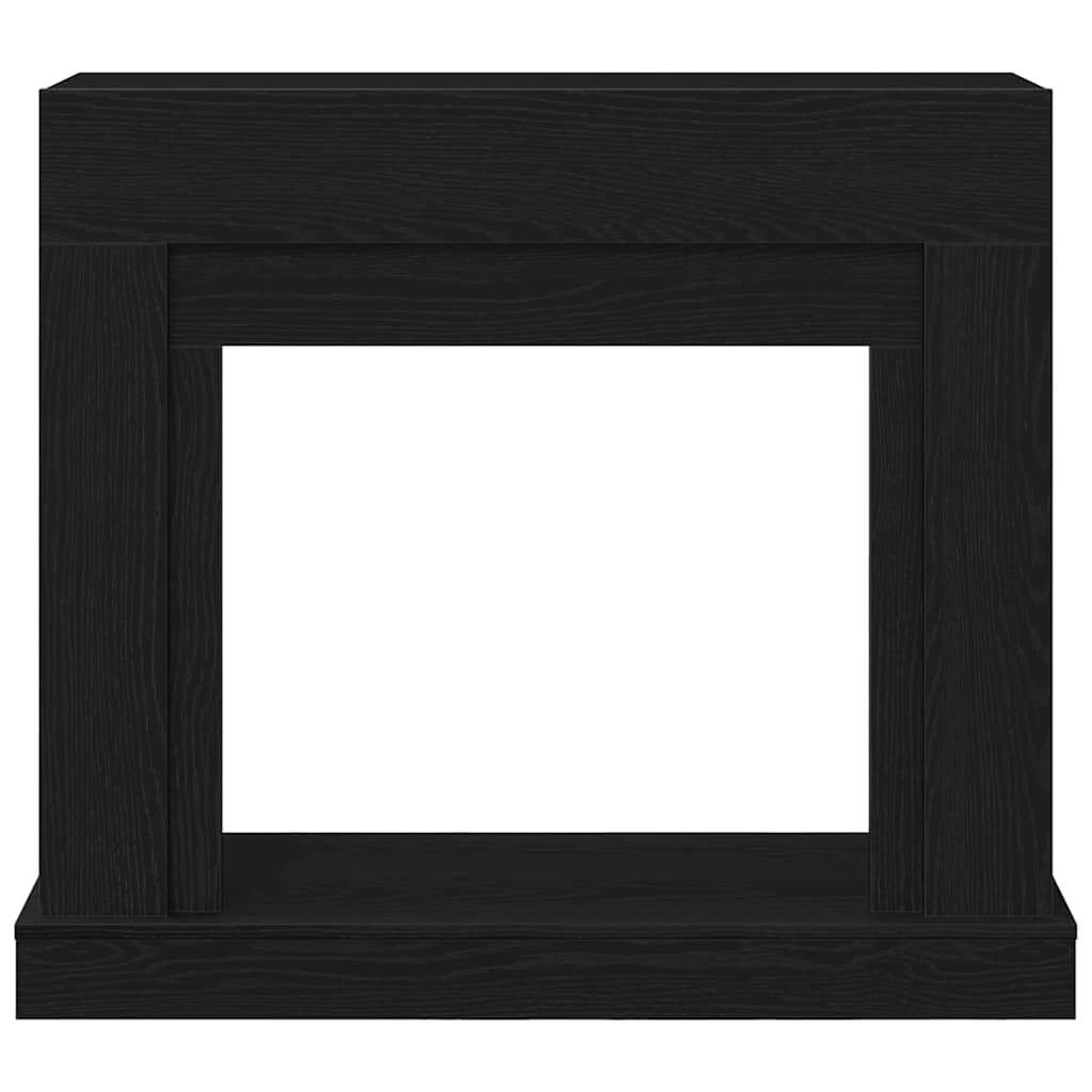 Öppen spis infattning svart ek 100x30x87,5 cm konstruerat trä