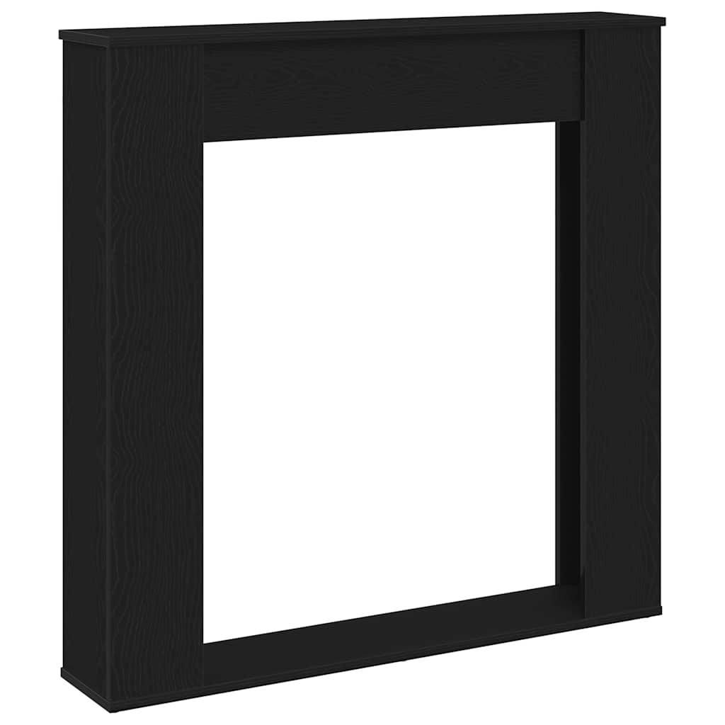 Öppen spis infattning svart ek 100x20x100 cm konstruerat trä