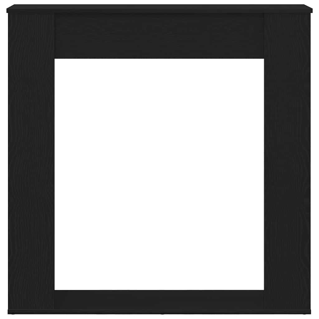 Öppen spis infattning svart ek 100x20x100 cm konstruerat trä