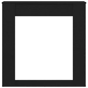 Öppen spis infattning svart ek 100x20x100 cm konstruerat trä