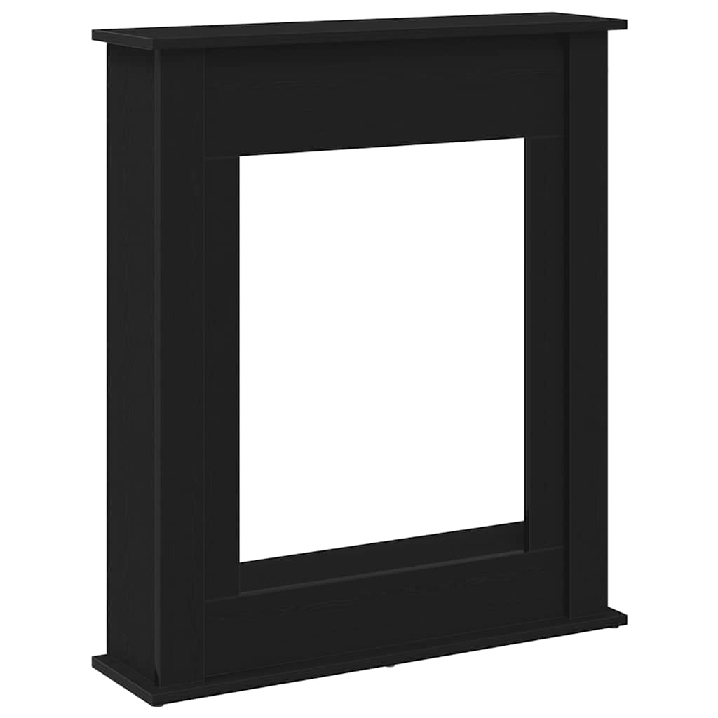 Öppen spis infattning svart ek 75x20x87,5 cm konstruerat trä