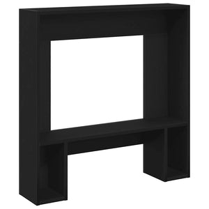 Öppen spis infattning svart ek 81x18x82 cm konstruerat trä