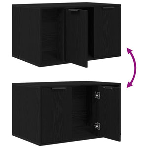 Kattlåda svart ek 80x50x45 cm konstruerat trä