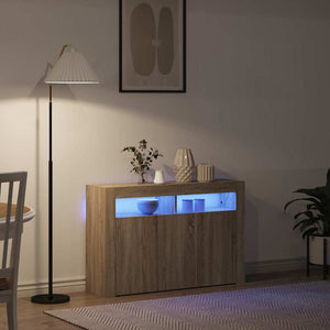 Sideboard Sonoma-ek 116 x 30 x 75 cm Konstruerat trä