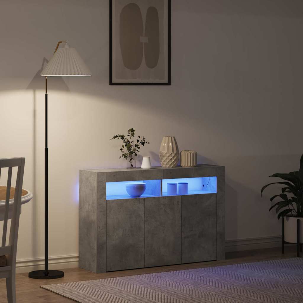 Sideboard Betonggrå 116 x 30 x 75 cm Konstruerat trä