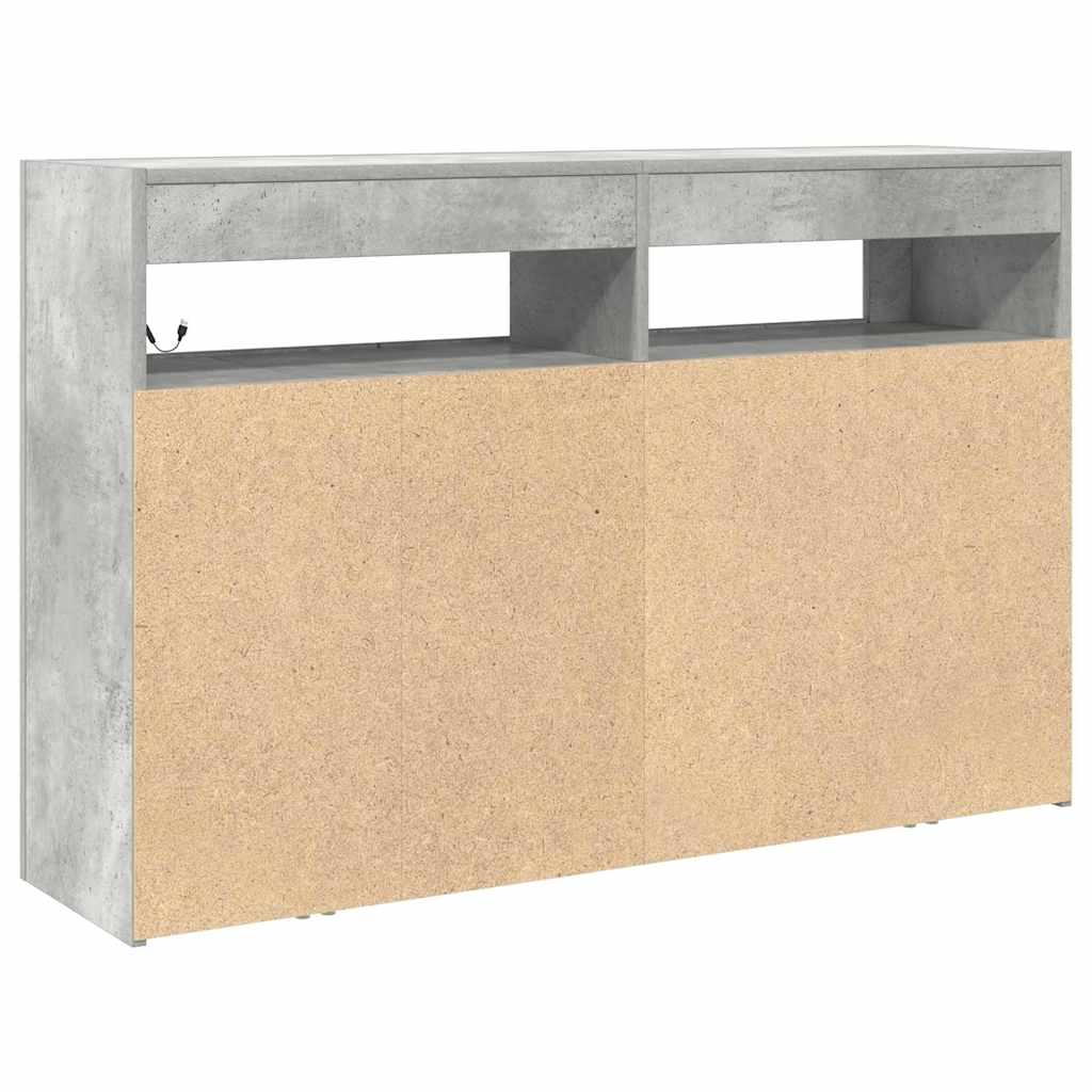 Sideboard Betonggrå 116 x 30 x 75 cm Konstruerat trä