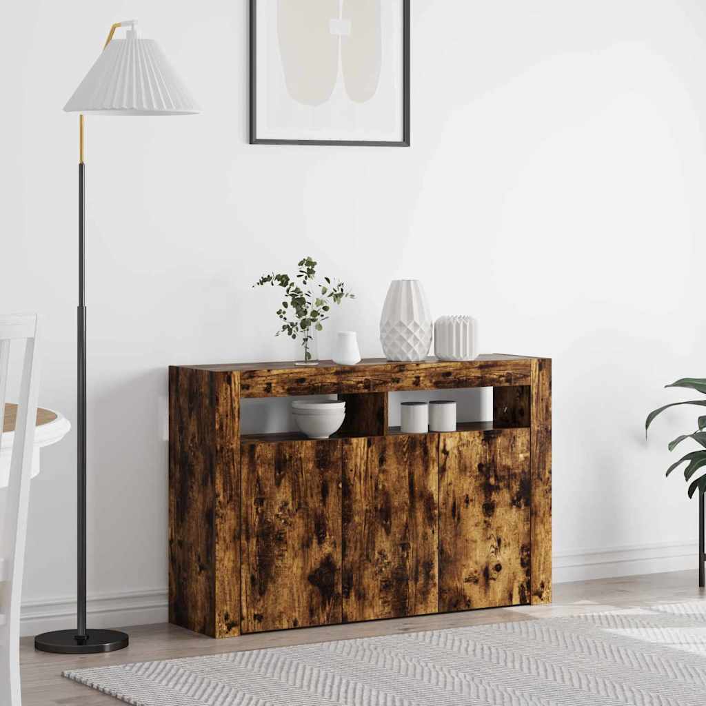 Sideboard Rökt ek 116 x 30 x 75 cm Konstruerat trä