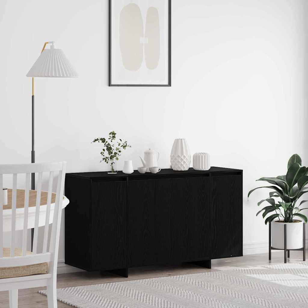 Sideboard Svart Ek 135 x 41 x 75 cm Konstruerat trä