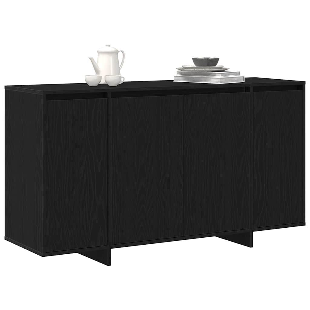 Sideboard Svart Ek 135 x 41 x 75 cm Konstruerat trä