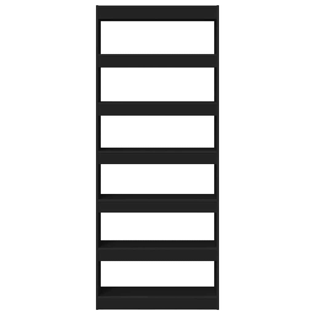 Bokskåp med hylla Svart 80 x 30 x 198 cm Konstruerat trä