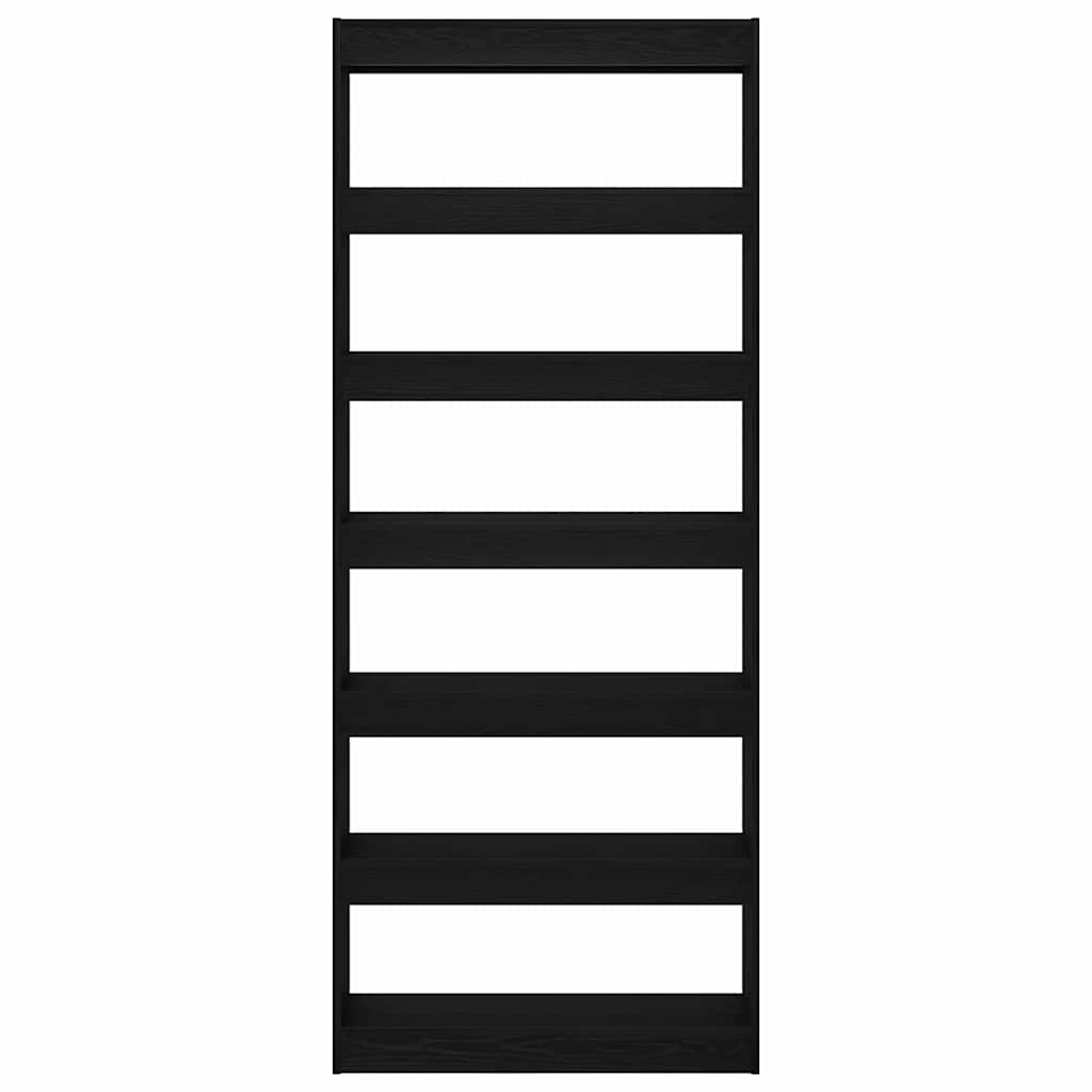 Bokskåp med hylla Svart Ek 80 x 30 x 198 cm Konstruerat trä