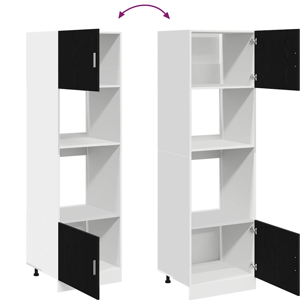 Hängande skåp Riga Svart Ek 60 x 57 x 207 cm Konstruerat trä