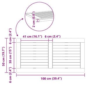 Bordsskiva Brun 100 x 50 x 2 cm Massivt Akaciaträ