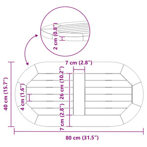 Bordsskiva Brun 80 x 40 x 2 cm Massivt Akaciaträ