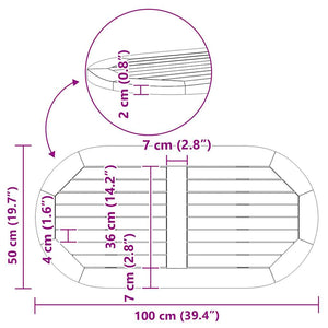 Bordsskiva Brun 100 x 50 x 2 cm Massivt Akaciaträ